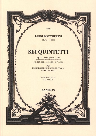 L. Boccherini: 6 Quintetti op.57, Klavquint (Part.)