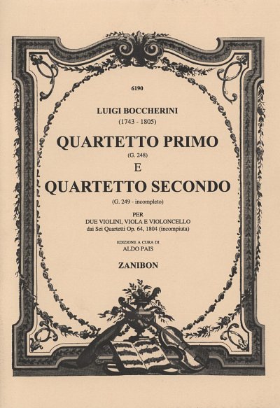 L. Boccherini: 2 Streichquartette G248 und G249 (unvollendet) aus op.64