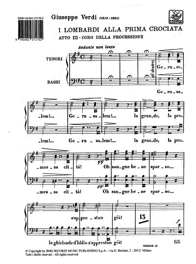 G. Verdi: I Lombardi Alla Prima Crociata: Gerusa, Ch (Part.)