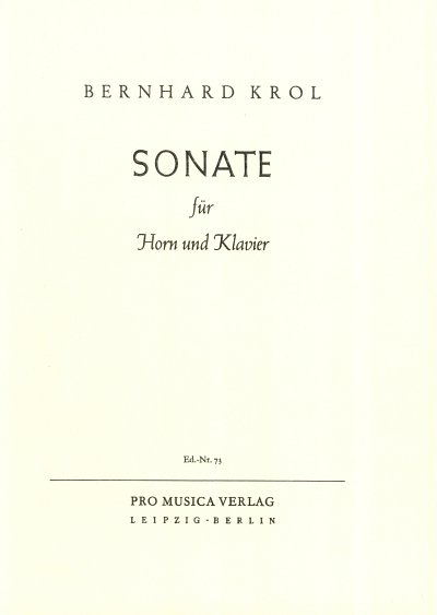 B. Krol: Sonate Op 1