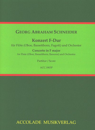 G.A. Schneider: Konzert F-Dur op. 83, 85, HolzblOrch (Part.)