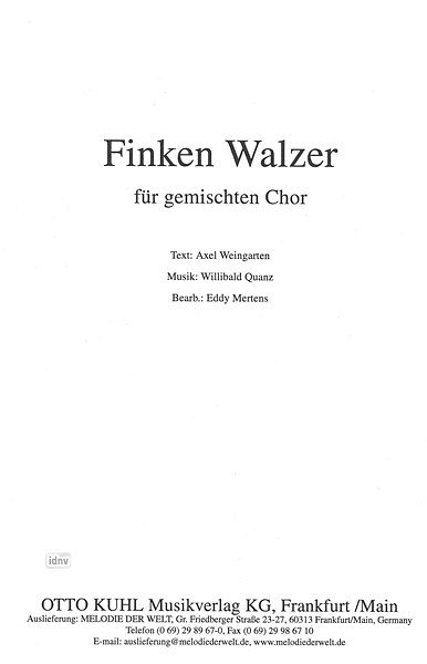 W. Quanz: Finken Walzer, GchKlav (Chpa)