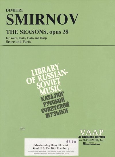 Smirnow Dmitri: The Seasons für Stimme, Flöte, Viola und Harfe op. 28