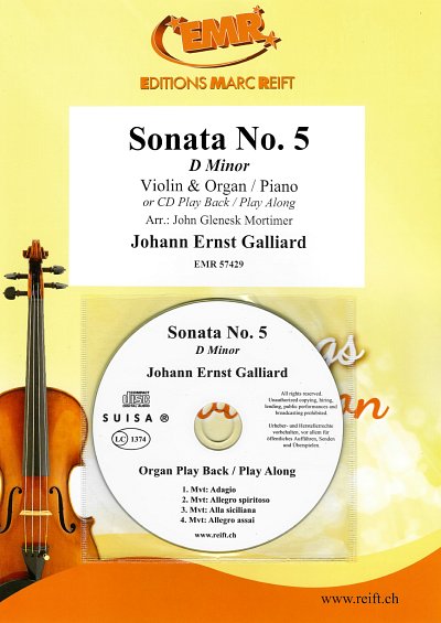 J.E. Galliard: Sonata No. 5, VlKlv/Org (+CD)