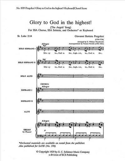 G.B. Pergolesi: Glory to God in the Highest