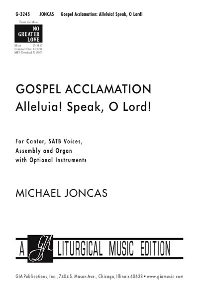 Gospel Acclamation from No Greater Love, Ch (Pa+St)