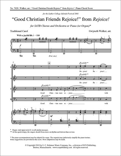 G. Walker: Rejoice!: No. 3 Good Christian Friends Rejoice!
