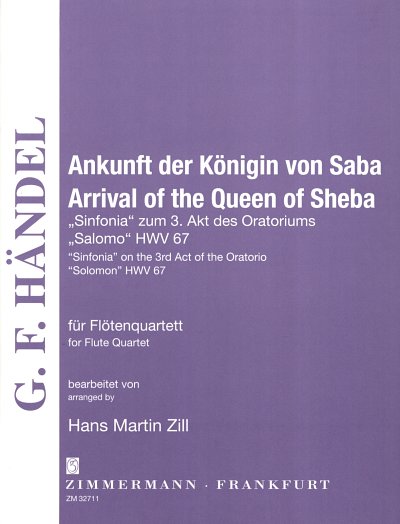 G.F. Händel: Ankunft der Königin von Saba HWV 6, 4Fl (Pa+St)