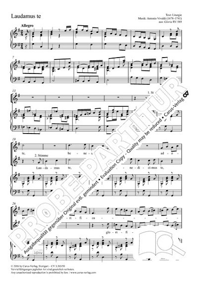 DL: A. Vivaldi: Laudamus Te G-Dur RV 589 (Part.)