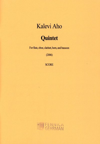 K. Aho: Quintet (Part.)
