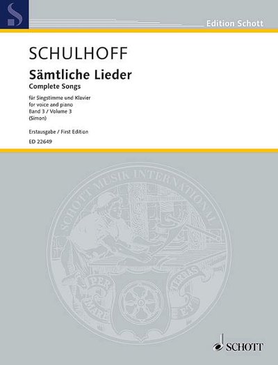 E. Schulhoff: Sämtliche Lieder III