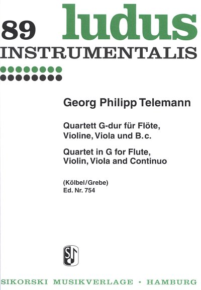 G.P. Telemann: Quartett für Flöte, Violine, Viola und B.c. G-Dur TWV 43:G12