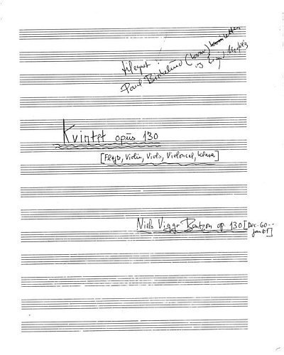 N.V. Bentzon: Kvintet Opus 130 (Part.)