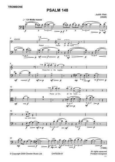 J. Weir: Psalm 148 (Trombone Part), Pos