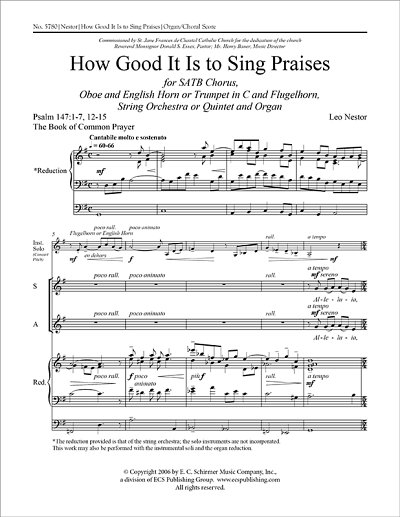 How Good It Is to Sing Praises (Chpa)