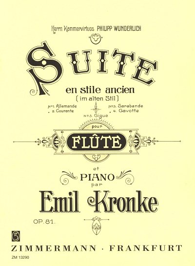 E. Kronke: Suite in the Old Style op. 81