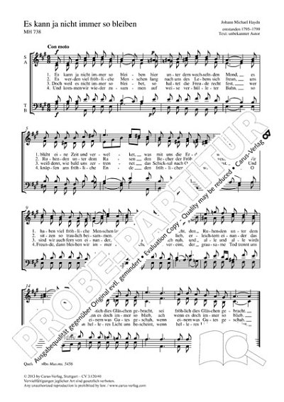 DL: M. Haydn: Es kann ja nicht immer so bleiben A-, GCh4 (Pa