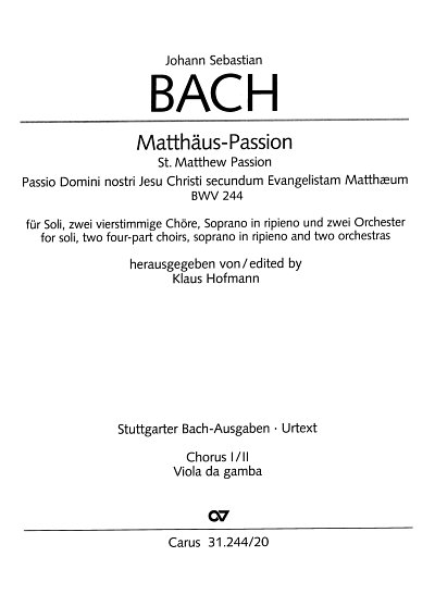 AQ: J.S. Bach: Matthaeus-Passion, GesGchOrch (Vdg) (B-Ware)