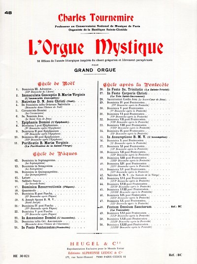C. Tournemire: L'Orgue Mystique Volume 48, Org