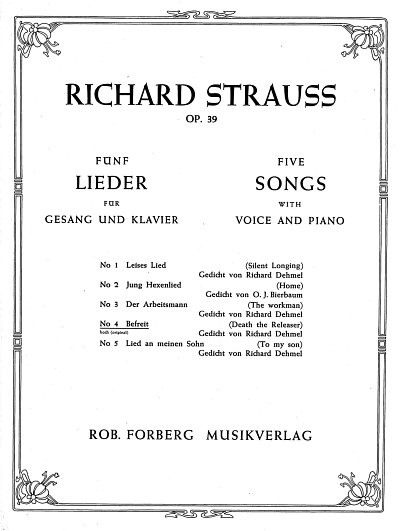 R. Strauss: 5 Lieder Op.39 No.4 Befreit (Bu)