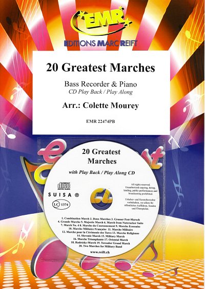C. Mourey: 20 Greatest Marches, BbflKlav (+CD)