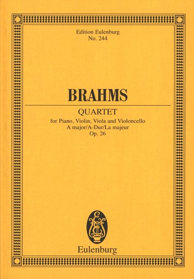 J. Brahms: Quartett 2 A-Dur Op 26 Eulenburg Studienpartiture