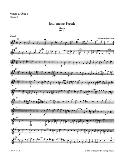 J.S. Bach: Jesu, meine Freude BWV 227, Gch5;Instr (Vl1Ob1)