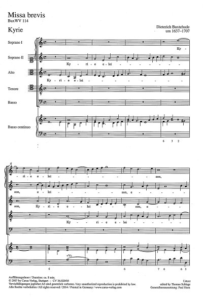 AQ: D. Buxtehude: Missa Alla Brevis Buxwv 114 (B-Ware)