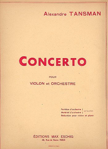 A. Tansman: Concerto Violon-Piano , VlKlav (Part.)