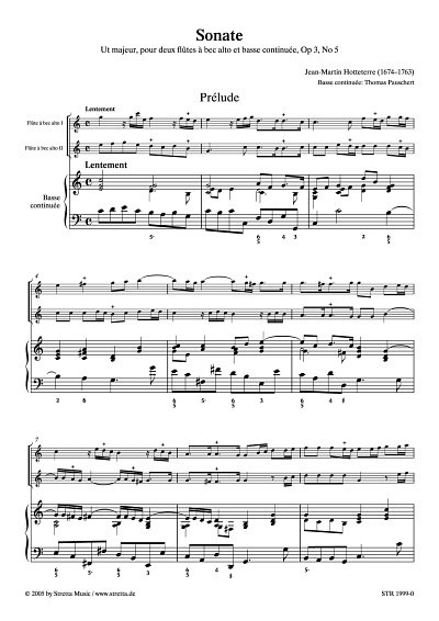 DL: J.-M. Hottetterre: Triosonate C-Dur op. 3, Nr. 5 / fuer