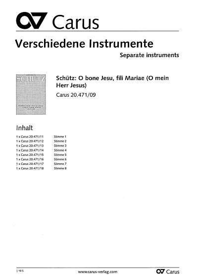 H. Schütz: O bone Jesu, fili Mariae (O mein Herr Jesus) dorisch SWV 471 (1666 (?) (um)