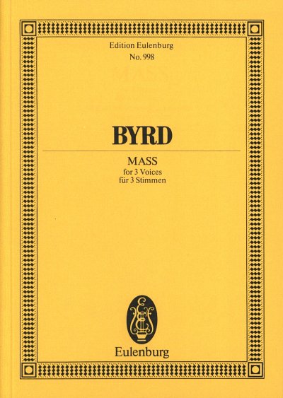 W. Byrd: Messe in F-Dur, 3GesKlv (Stp)