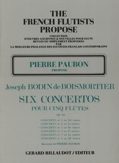 J.B. de Boismortier: Six Concertos - N°3 En Re Majeur Opus 1