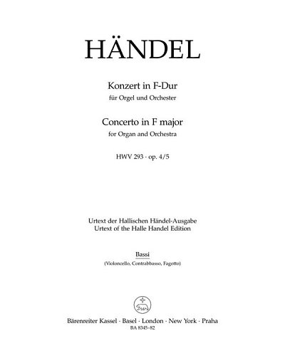 G.F. Haendel: Konzert für Orgel und Orchester F-Dur op. 4/5 HWV 293