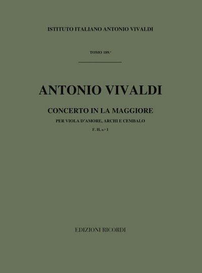 Concerto For Viola D'Amore In La RV 396 (Part.)