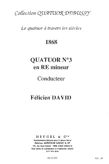 Quatuor No.3 en Re Mineur (Bu)