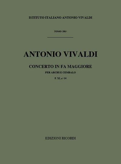 Concerto Per Archi E B.C.: In Fa Rv 138 (Part.)