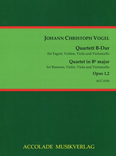 H.P. Vogel: Quartett B-Dur op. 1/2, FgVlVaVlc (Pa+St)
