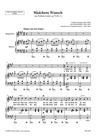 DL: F. Chopin: Maedchens Wunsch aus: Polnische Lieder, op. 7