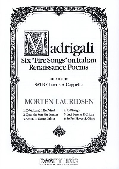 M. Lauridsen: Madrigali, GCh (Part.)