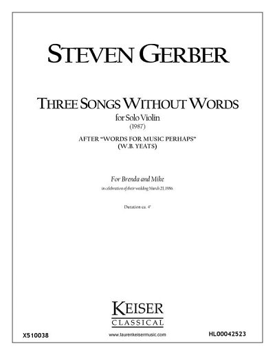 S. Gerber: Three Songs Without Words
