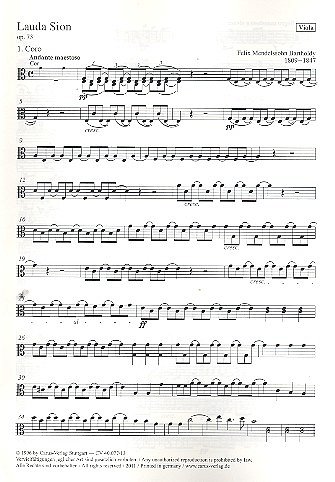 F. Mendelssohn Bartholdy: Lauda Sion op. 73 / Einzelstimme V