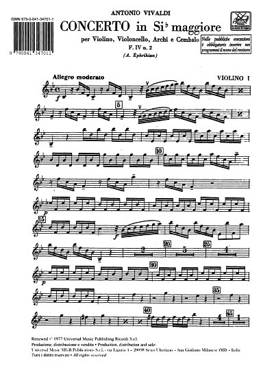 A. Vivaldi: Concerto per Violino e Cello, Archi E BC Rv 547