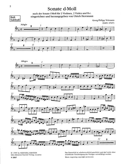 G.P. Telemann: Sonate d-Moll, 5Bfl