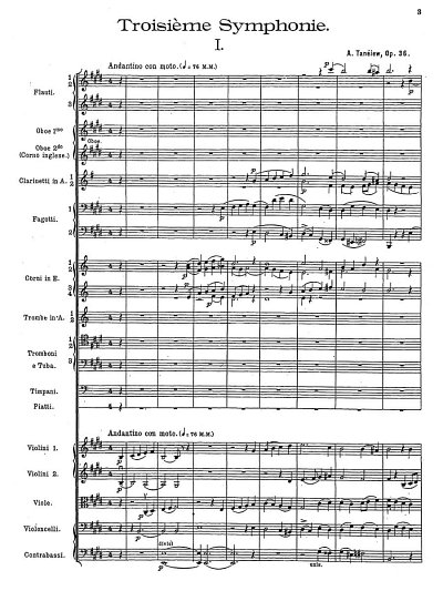S.I. Tanejew: Symphonie Nr. 3 op. 36, Sinfo (Stp)
