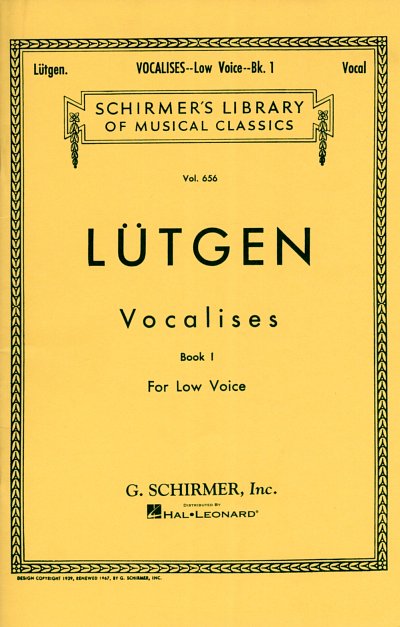 B. Lütgen: Vocalises Vol. 1 for Low Voice, GesTiKlav