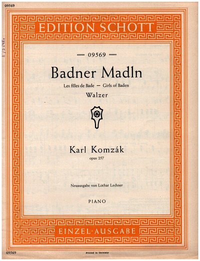 K. Komzák sen.: Badner Madlnwalzer op. 257 , Klav (EA)
