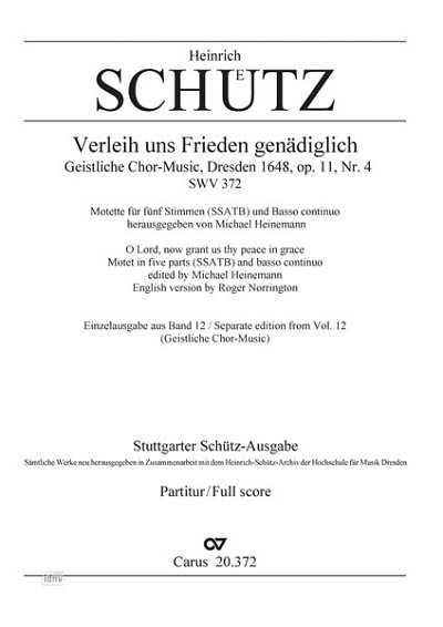 DL: H. Schütz: Verleih uns Frieden SWV 372 (1648) (Part.)