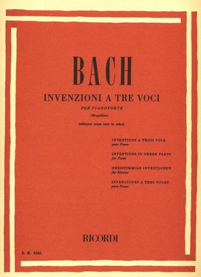 J.S. Bach: Invenzioni A 3 Voci, Klav