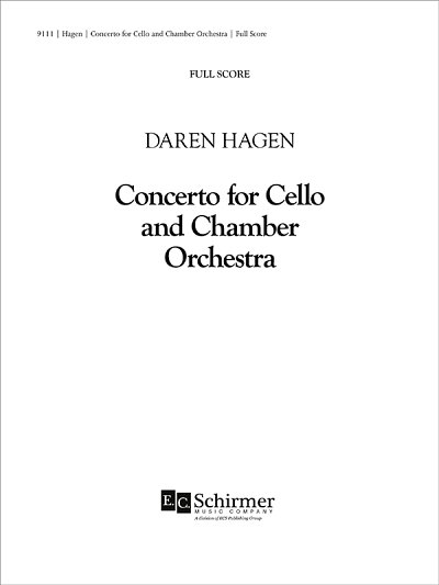 D. Hagen: Concerto for Cello and Chamber Orchestra (Part.)